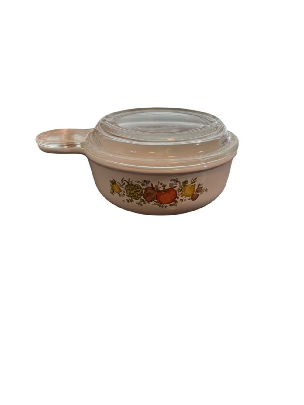 Vintage CorningWare Spice of Life Grab-It Bowl with Original Glass Lid, 15 oz P-